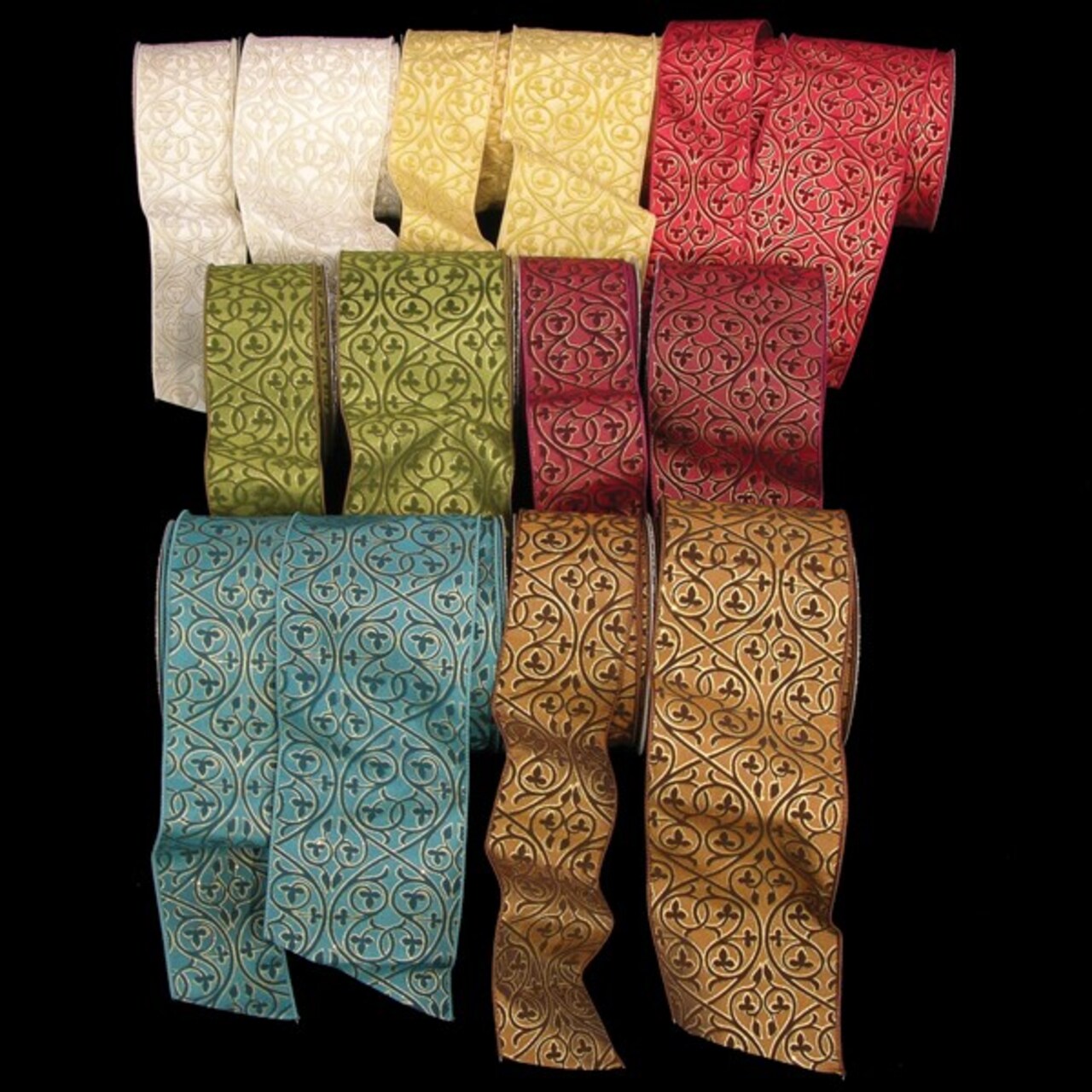 The Ribbon People Gold Contemporary "Medusalem" Wired Craft Ribbon 4" x 20 Yards